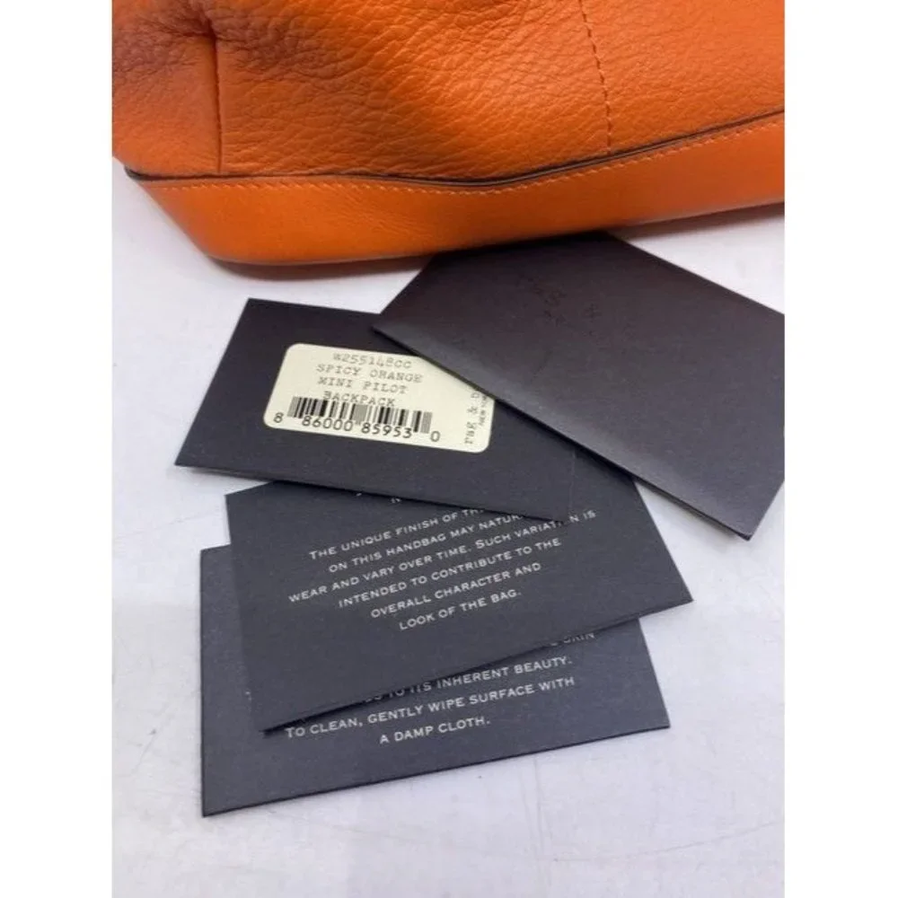 Rag And Bone Mini Pilot Orange Leather Backpack
